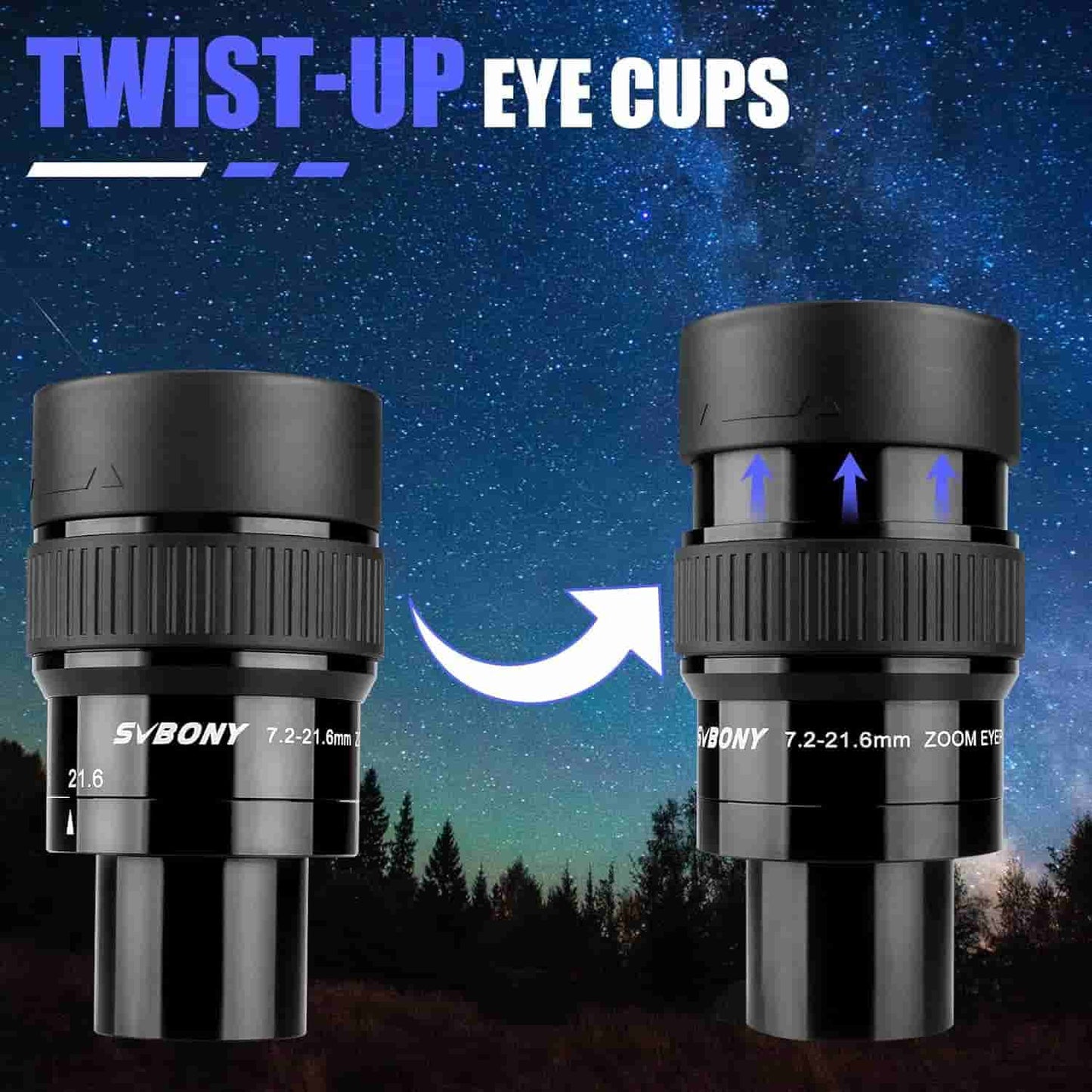Oculaire Zoom SVBONY SV191 Super Grand Angle 7.2-21.6mm - SVBONY