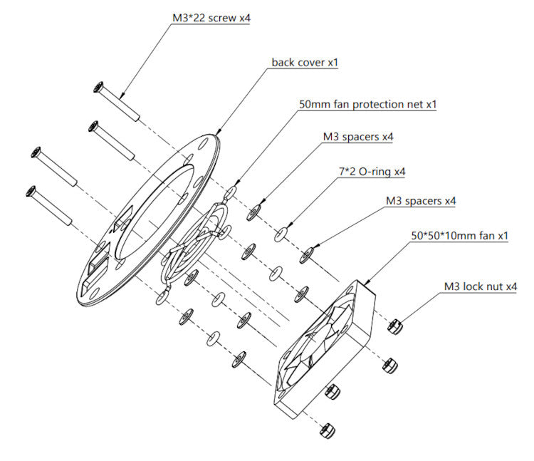 Ventilateur de rechange pour caméras ZWO refroidies – installation simple (4 vis) - ZWO