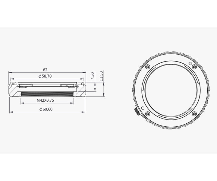 Adaptateur Sony NEX pour objectifs manuels sur caméras ZWO ASI - ZWO