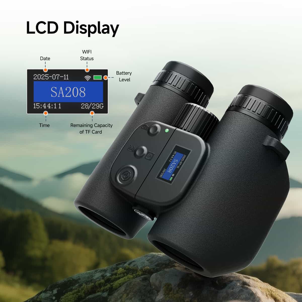 Jumelles Numériques SA208 8x42 avec Photo/Vidéo, Écran LCD et Verre ED - Svbony