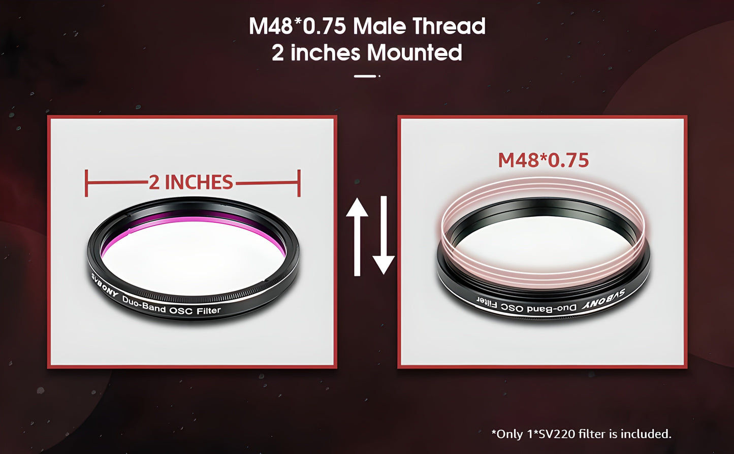Filtre Dual-Band 2" Nébulaires pour l'Astronomie - SVBONY