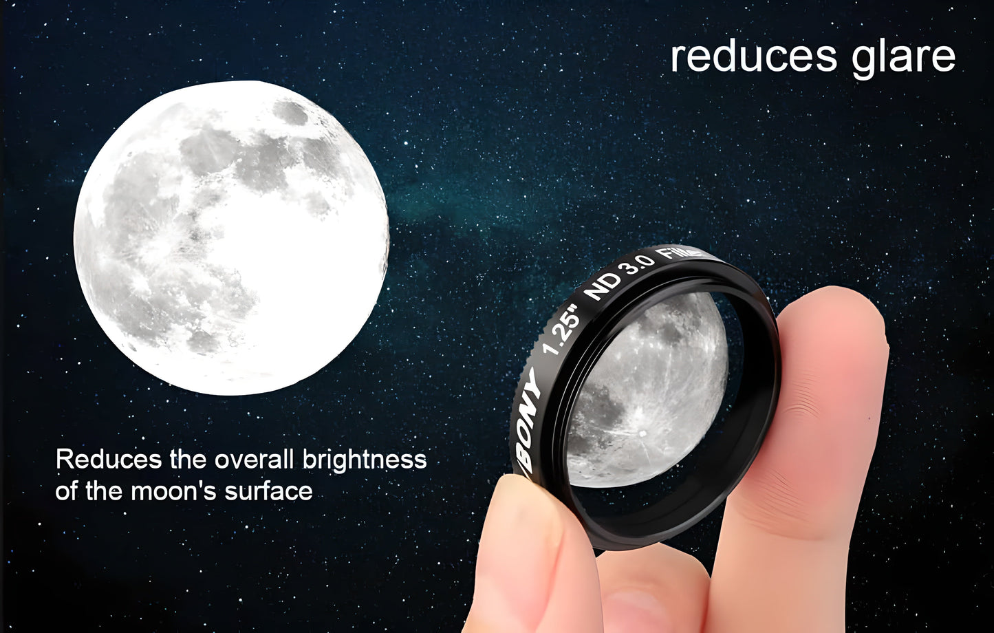 Filtre Lunaire ND0.9 Neutre 1.25" pour Observation de la Lune - Svbony