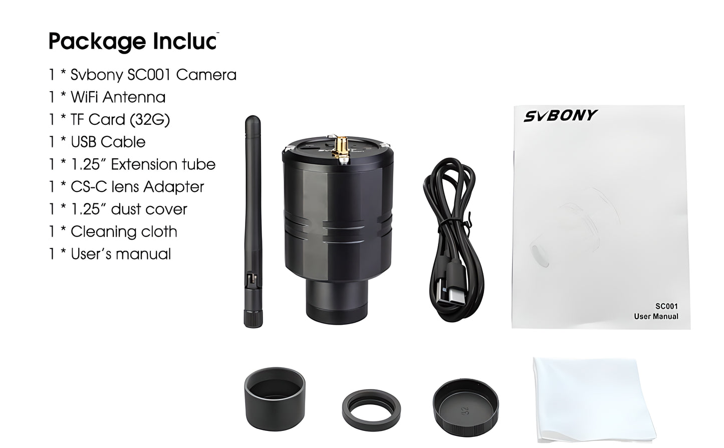 SC001 WLAN-Kamera 1080p für Ferngläser und Teleskope