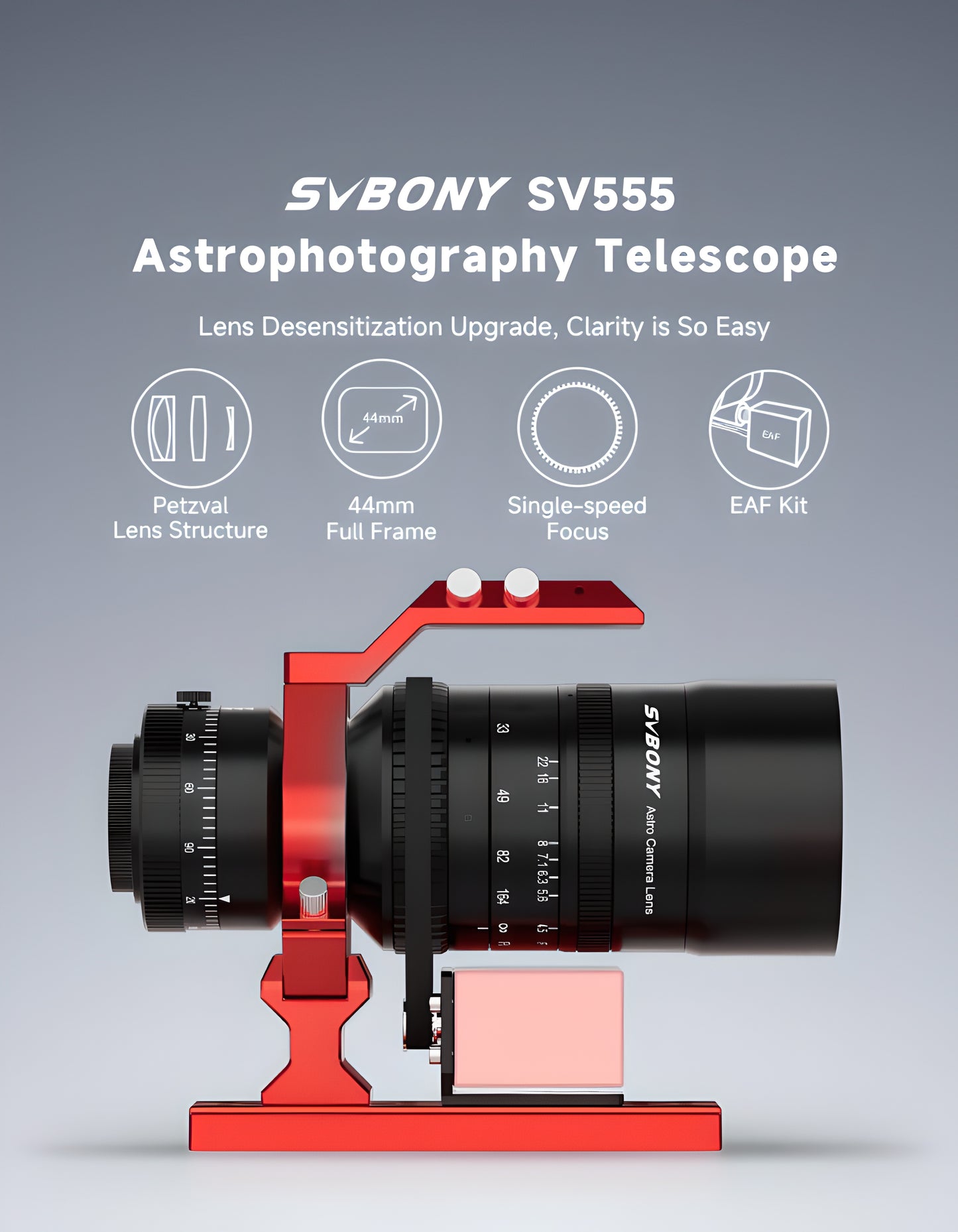 Objectif Astrograph APO 54mm f/4.5 pour Photographie Astronomique plein format - SVBONY