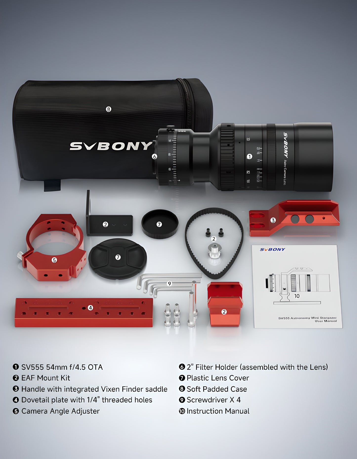 Objectif Astrograph APO 54mm f/4.5 pour Photographie Astronomique plein format - SVBONY