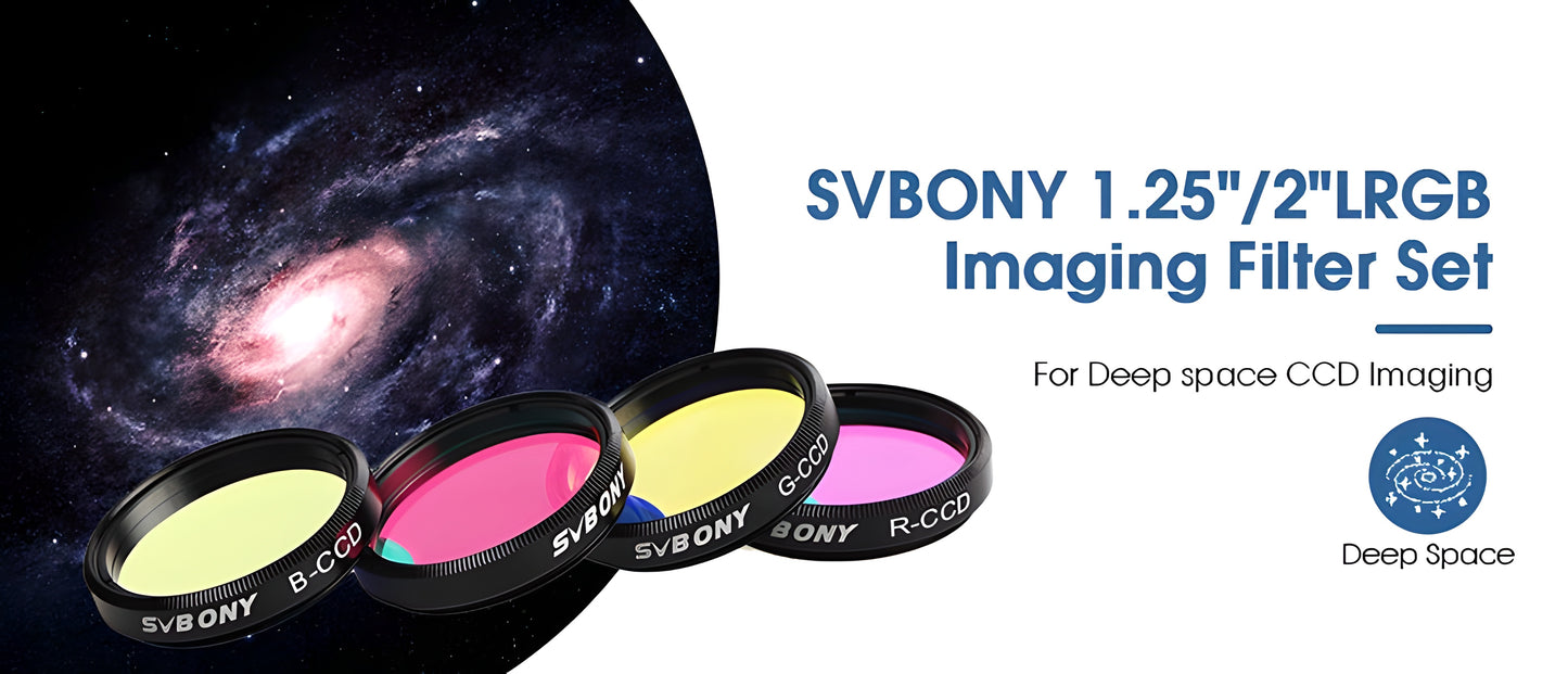 Kit de Filtres LRGB 1,25" et 2" pour Astrophotographie - Svbony