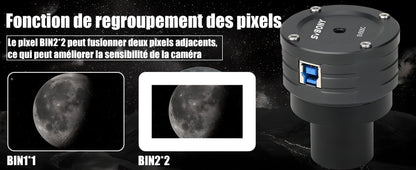 Caméra Planétaire Couleur SV505C IMX464 Sensible à l’IR pour l'Astronomie - SVBONY