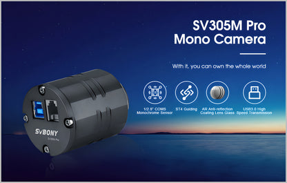 Caméra Monochrome 2MP SV305M Pro USB 3.0 avec Port ST4 pour l’Astrophotographie - SVBONY