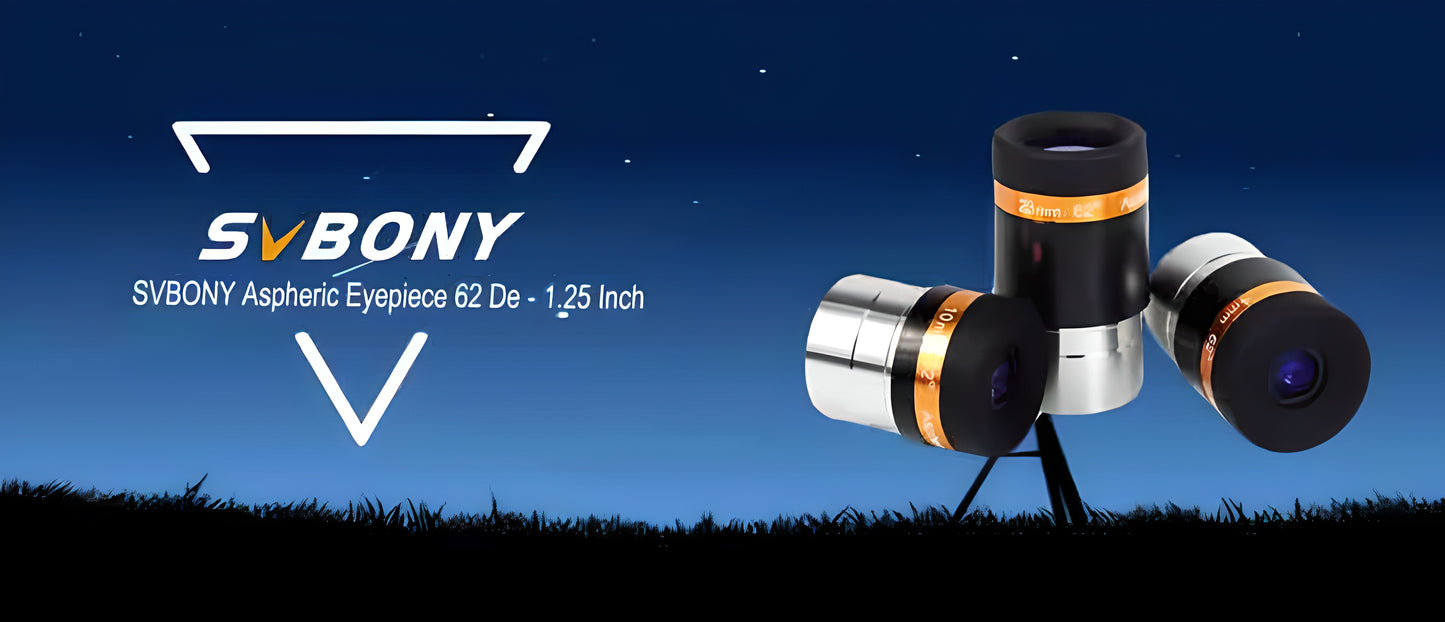 Oculaire Asphérique SVBONY 62° 4/10/23 mm HD avec Traitement Intégral pour Télescopes 1,25''