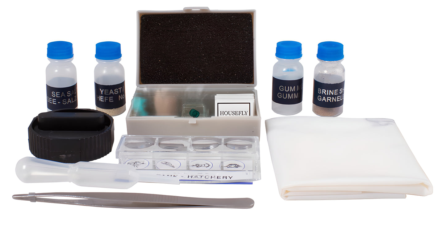 Kit d’expériences pour microscope avec guide et accessoires Levenhuk