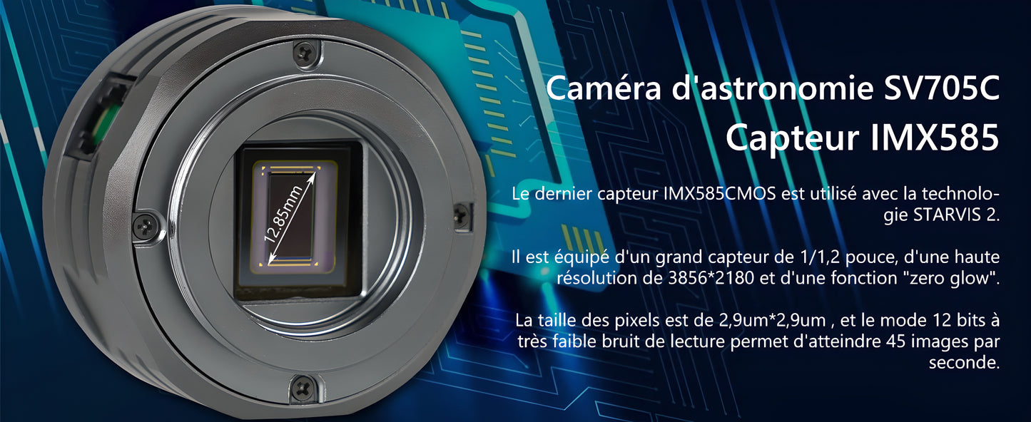 Caméra Planétaire SV705C IMX585 USB3.0 pour EAA et Imagerie - SVBONY