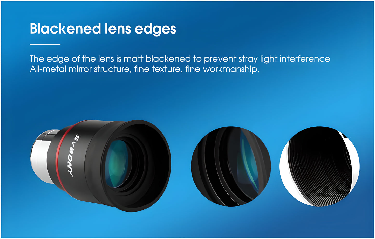 Oculaire Plossl Super Wide Angle 1.25 pouces - SVBONY