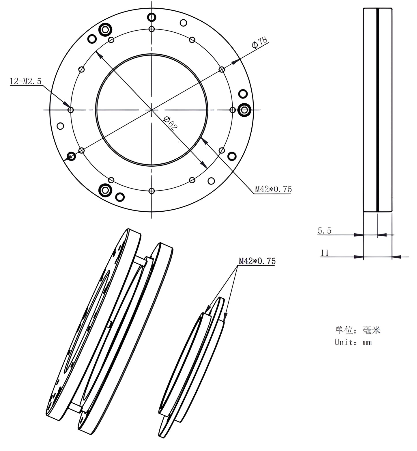 Bague de Tilt T2 ZWO version II - ZWO