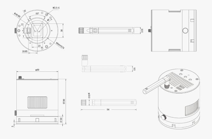 Caméra ASI2600MC-AIR tout-en-un pour l'astronomie - ZWO