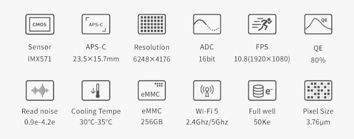 Caméra ASI2600MC-AIR tout-en-un pour l'astronomie - ZWO