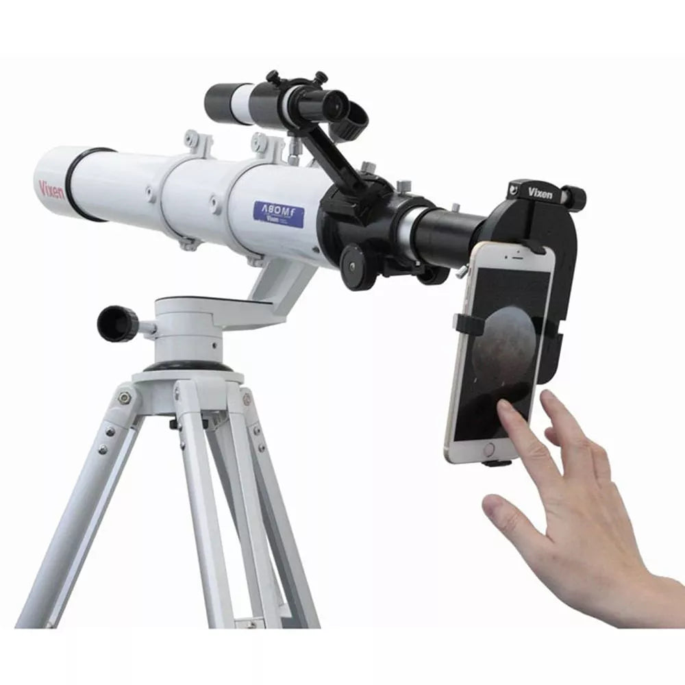 Support smartphone Vixen universel pour jumelles, télescopes, longues-vues et microscopes – Transformez votre smartphone en appareil photo pour l'astronomie - Vixen
