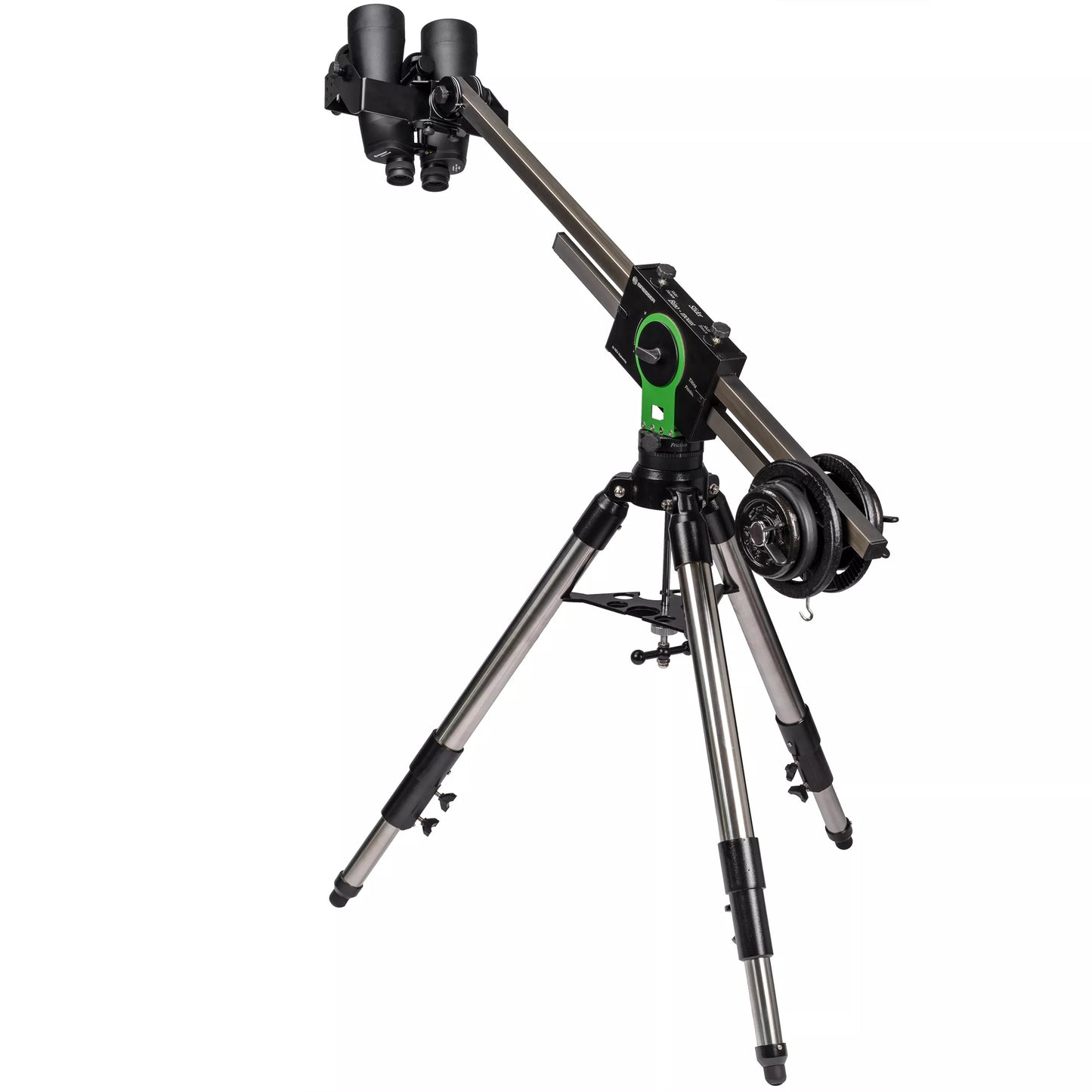 Monture binoculaire Slider avec trépied en acier inoxydable pour l’observation du paysage et du ciel - BRESSER