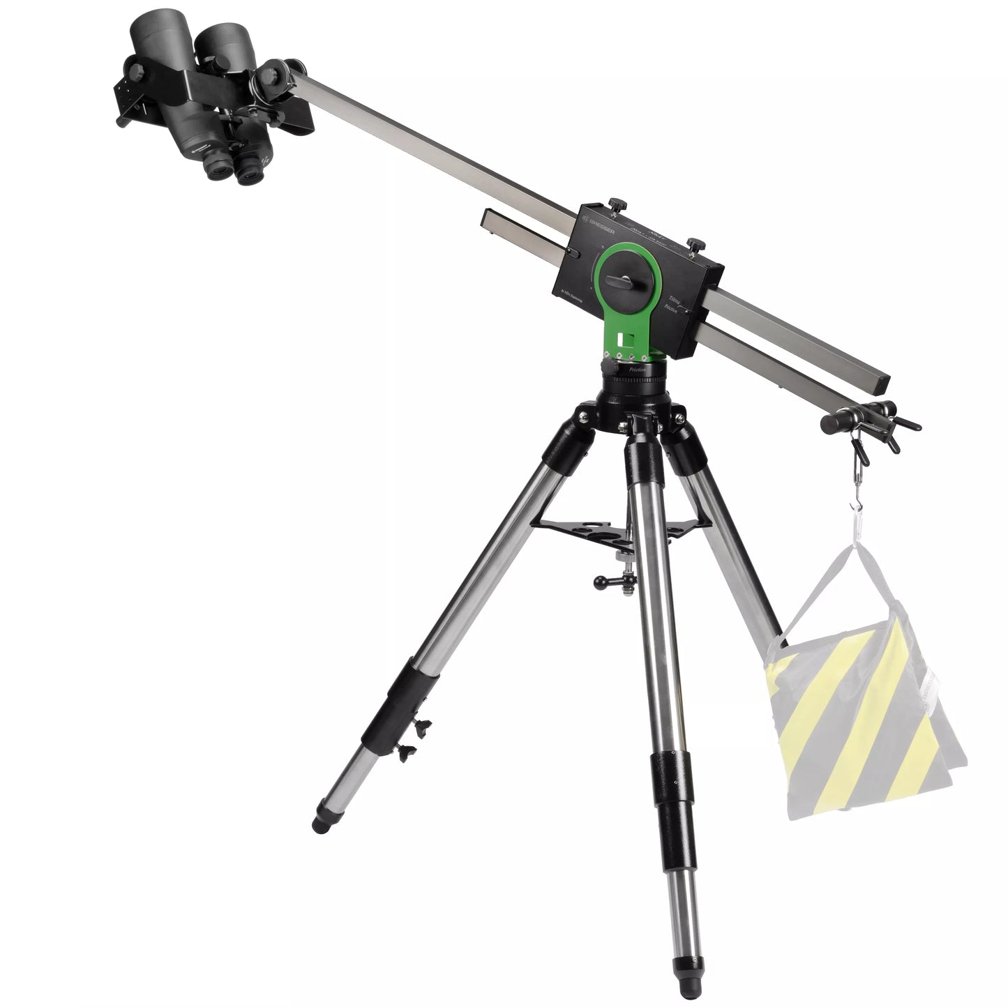 Monture binoculaire Slider avec trépied en acier inoxydable pour l’observation du paysage et du ciel - BRESSER