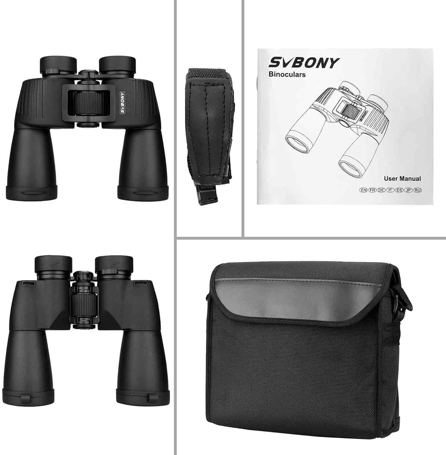 Jumelles 10x50 Prisme Porro BaK-4 Multicouches Étanches IPX6 SvBony