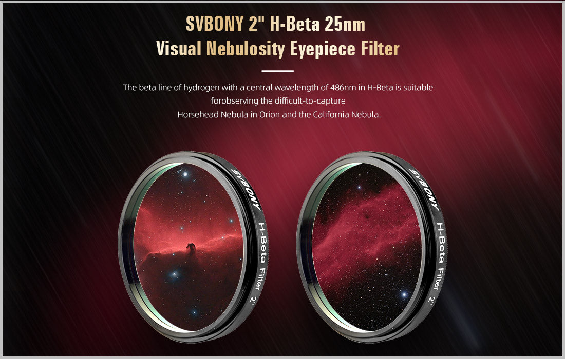 Filtre H-Beta SVBONY SV132 25nm pour Télescope 2 pouces