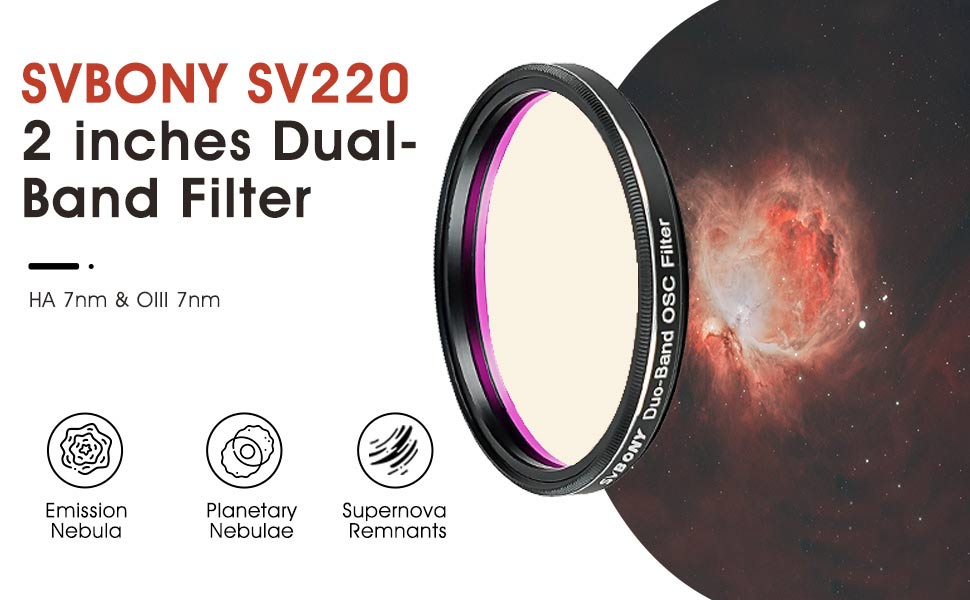 Filtre Dual-Band Nébulaires 2" SV220 - SVBONY