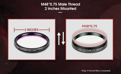 Filtre Dual-Band Nébulaires 2" SV220 - SVBONY