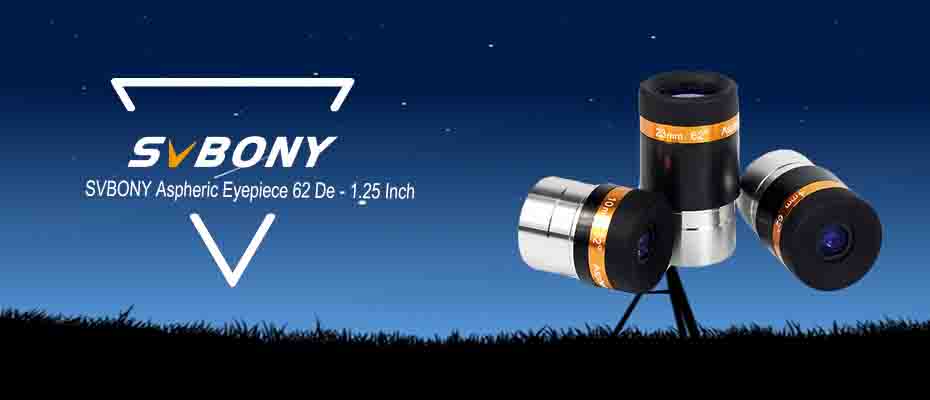 Oculaire Asphérique SVBONY 62° 4/10/23 mm HD avec Traitement Intégral pour Télescopes 1,25''
