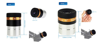 Oculaire Asphérique SVBONY 62° 4/10/23 mm HD avec Traitement Intégral pour Télescopes 1,25''