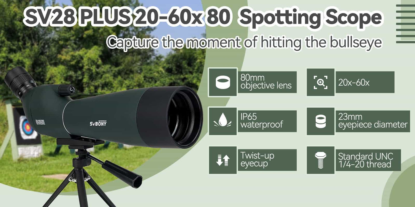 Spektiv SV28 Plus 25-75x70 für Fotografie und Vogelbeobachtung - SVBONY