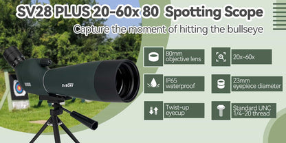 Spektiv SV28 Plus 25-75x70 für Fotografie und Vogelbeobachtung - SVBONY