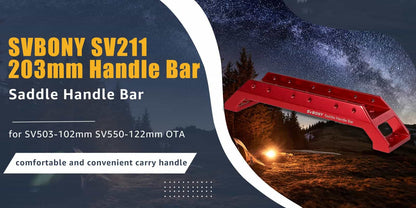 Poignée de Transport Télescope Aluminium Anodisé Rouge 203mm | SVBONY