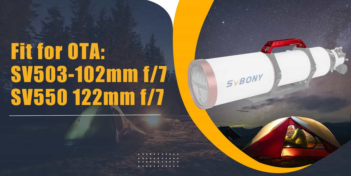 Poignée de Transport Télescope Aluminium Anodisé Rouge 203mm | SVBONY
