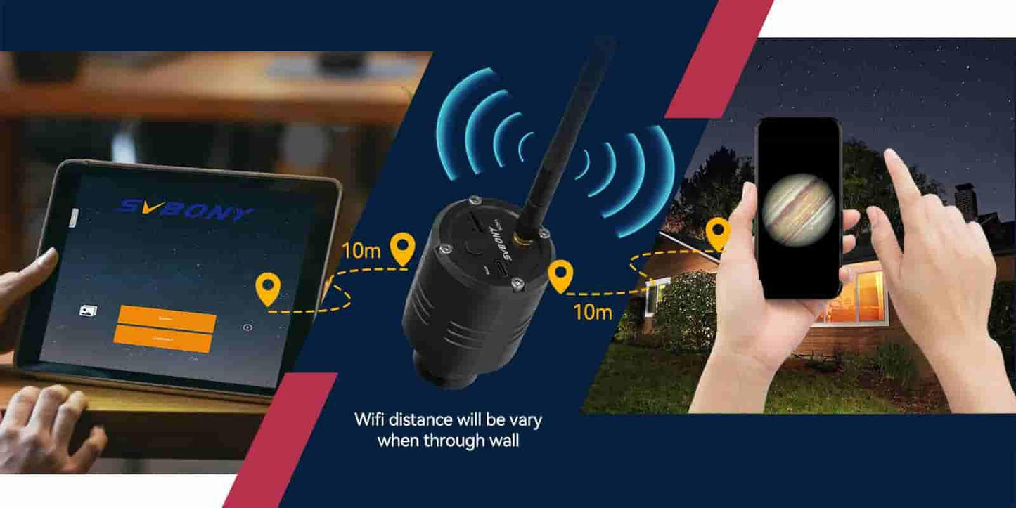 Caméra d'Astronomie WiFi SC311 IMX662 pour Astrophotographie Planétaire et EAA - SVBONY