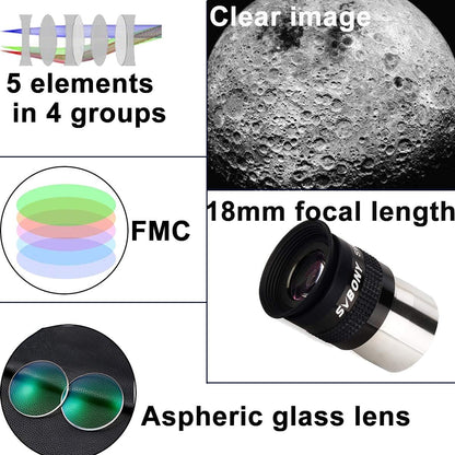 Oculaire Super Grand Champ 34mm 72° pour Observation de DSO - Svbony