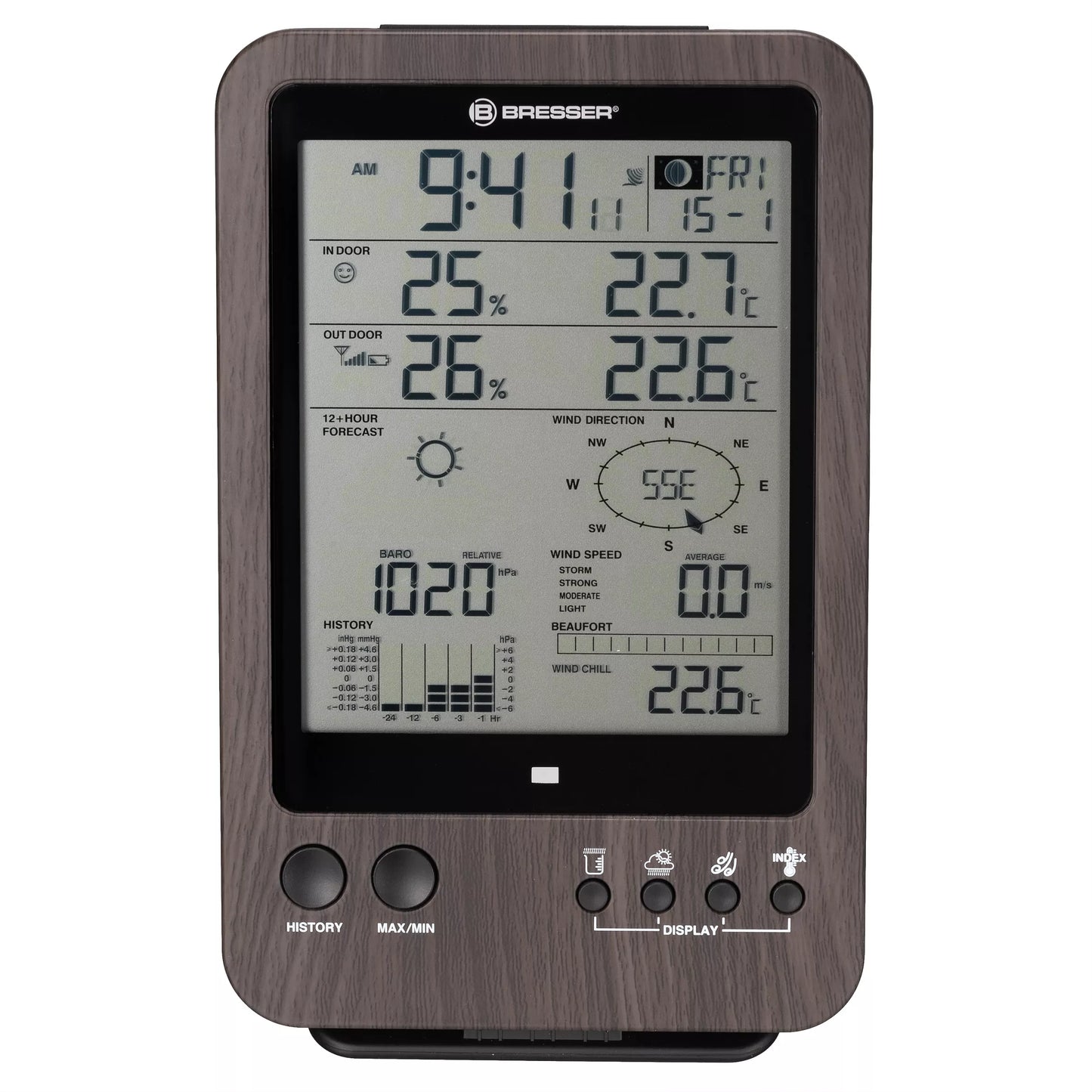 Station de base supplémentaire WTW 5 en 1 finition bois – Bresser