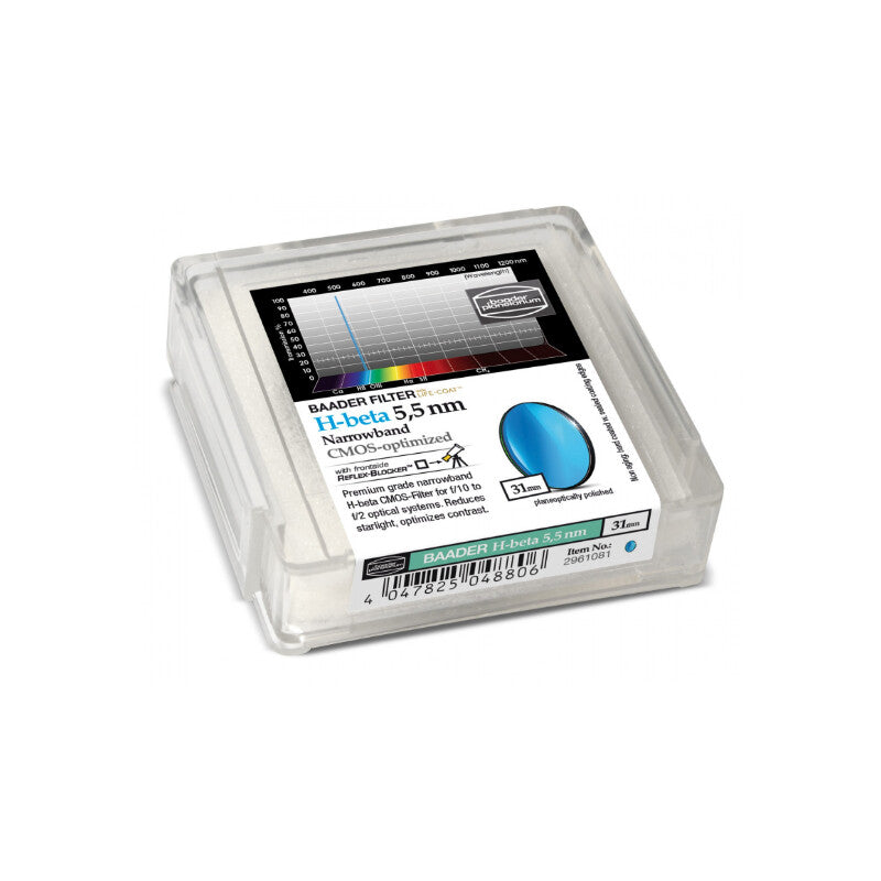 Filtre H-Beta 486,1 nm Narrowband 31 mm pour CMOS - Aluminium - Série Narrowband