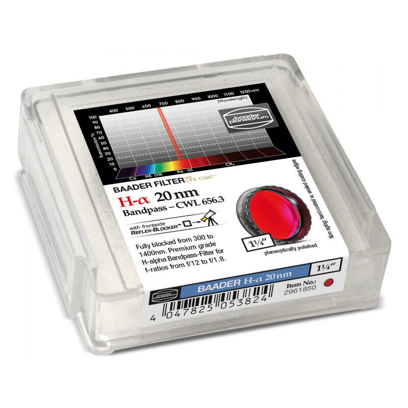Filtre H-alpha 20nm 1,25" pour l'astronomie - Baader