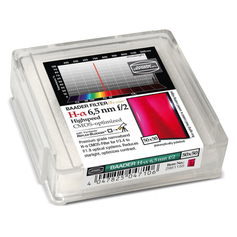 Filtre H-alpha CMOS f/2 Highspeed 50x50mm pour l'astronomie - Baader