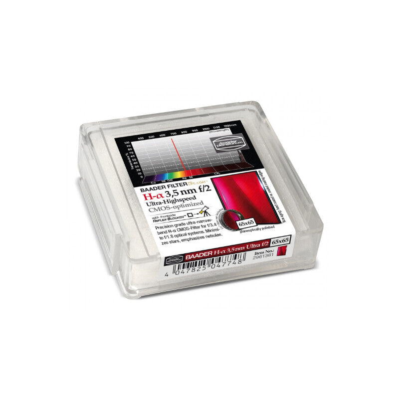 Filtre H-alpha 656 nm CMOS f/2 Ultra-Highspeed 65x65 mm pour Nébuleuses - Baader