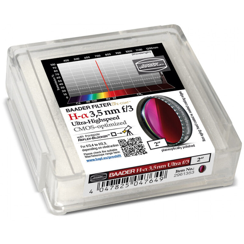 Filtre H-alpha 2" f/3 Ultra-Highspeed pour CMOS - Optimisé pour Nébuleuses - Baader Planetarium