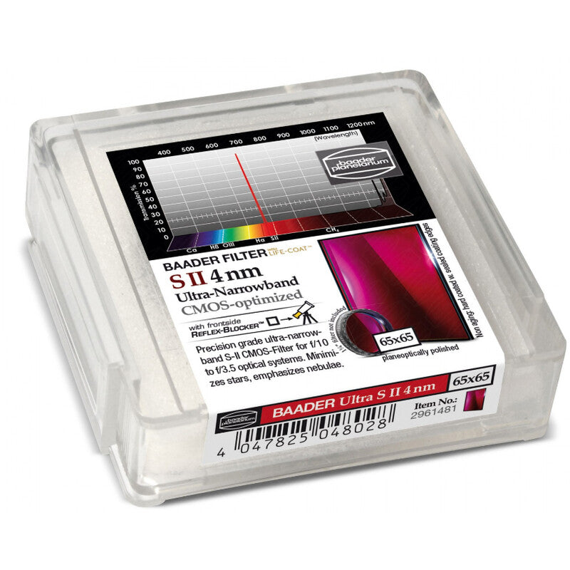 Filtre SII CMOS Ultra-Narrowband 65x65 mm pour astrophotographie - Baader