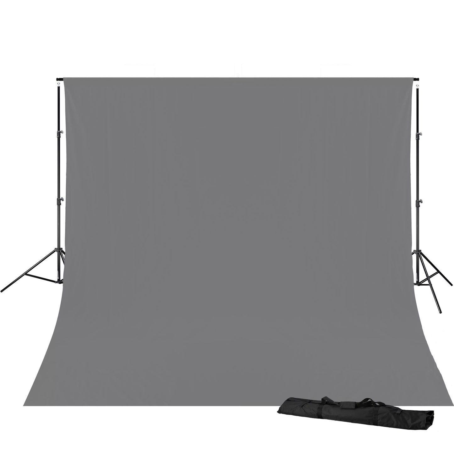Kit support de fond studio avec toile coton grise 3 x 6 m Bresser BR-D23