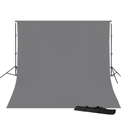 Kit support de fond studio avec toile coton grise 3 x 6 m Bresser BR-D23