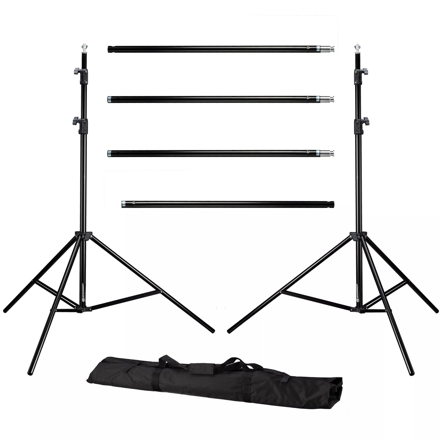 Kit support de fond studio avec toile coton grise 3 x 6 m Bresser BR-D23