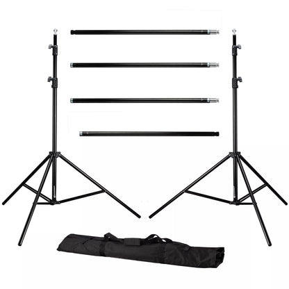 Kit support de fond studio avec toile coton grise 3 x 6 m Bresser BR-D23