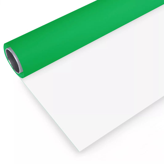 Fond de studio vinyle double face 2,00 x 3,00 m vert/blanc chromakey et high key - Bresser