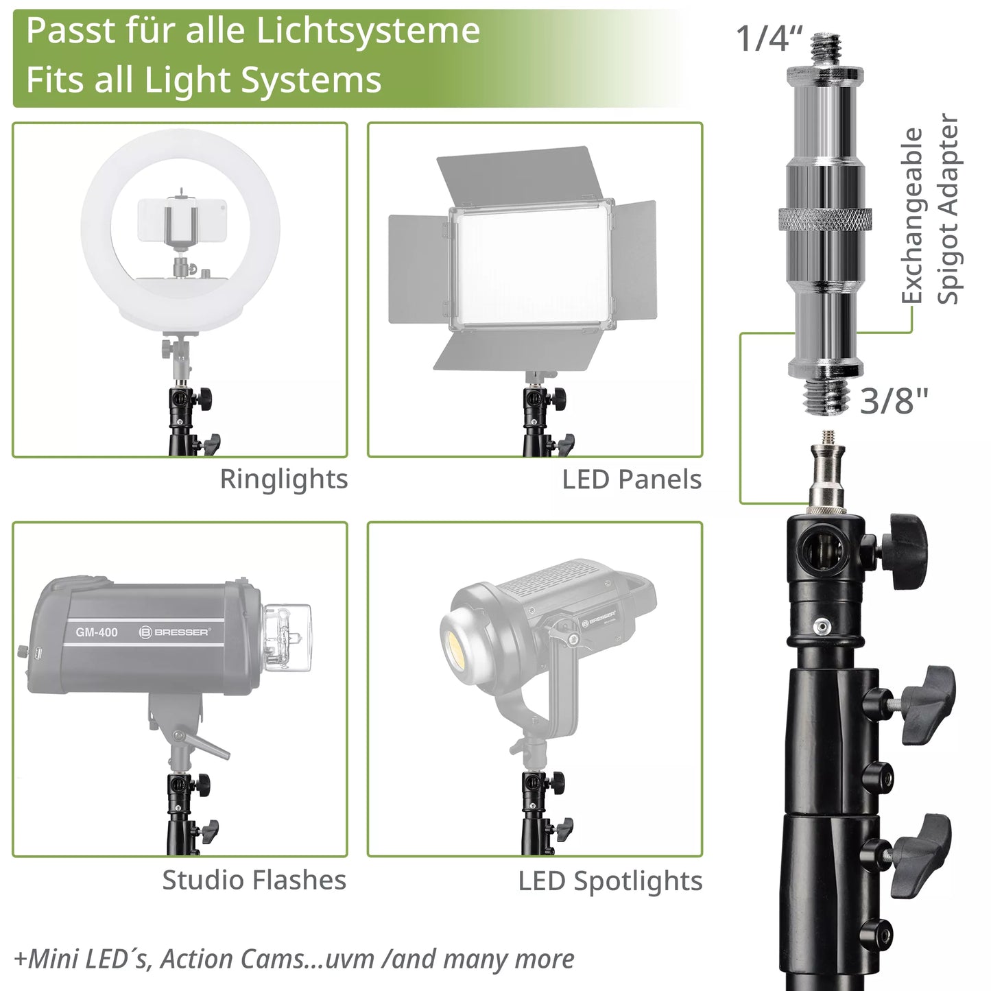 Jalusta BR-TP280 PRO-1 alumiinista, 280 cm – Bresser