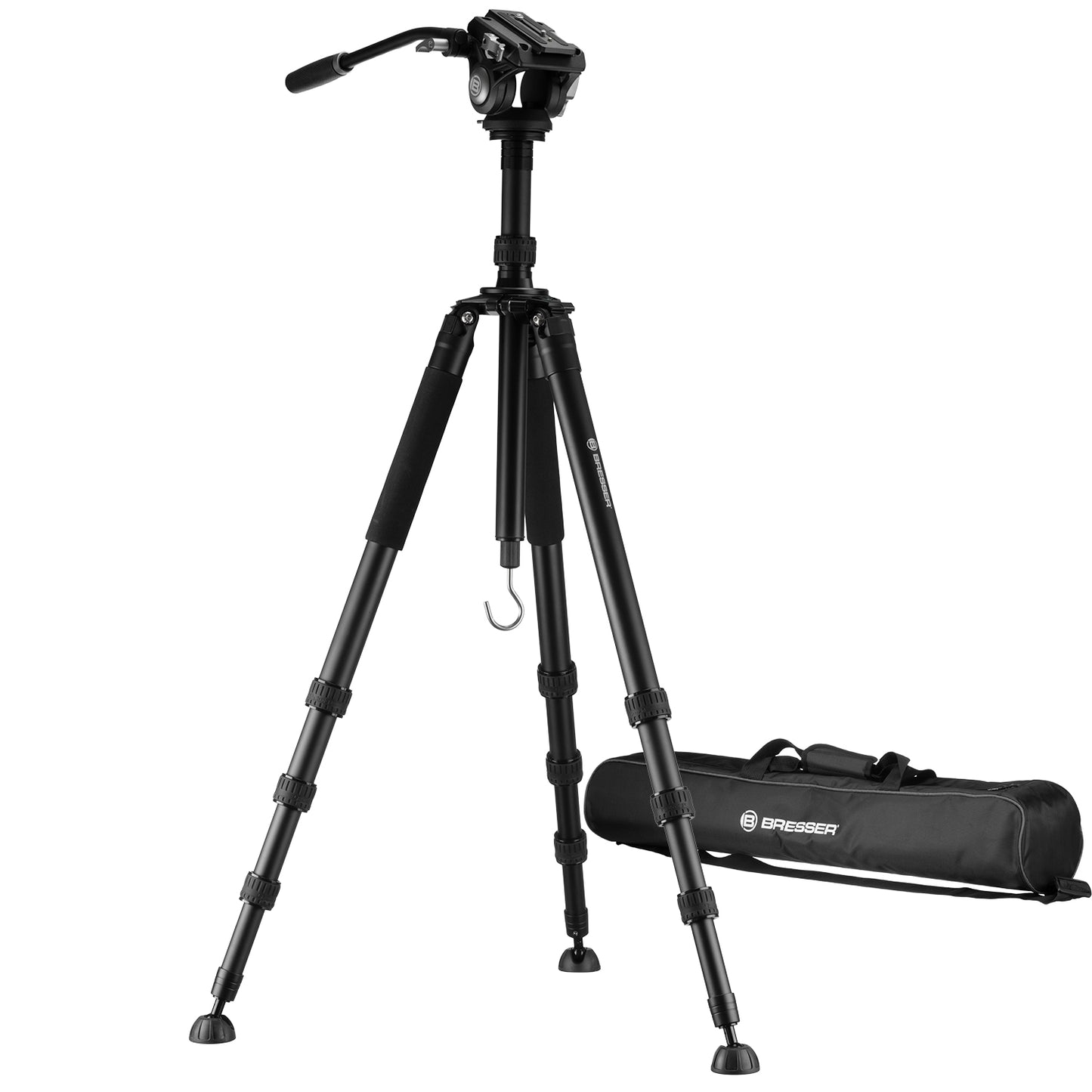 Trépied vidéo BX-10 Pro avec tête fluide 10 kg, 78–216 cm Bresser