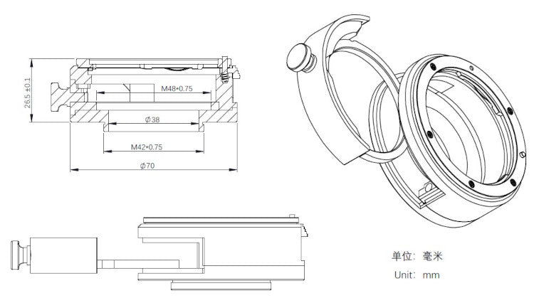 Tiroir à filtre et Porte-Filtre ZWO pour Objectif Canon EOS – ZWO