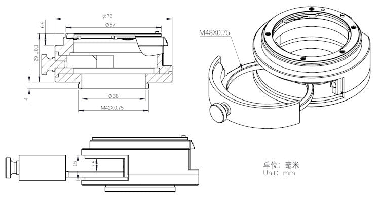 Tiroir à Filtre et Porte-Filtre ZWO pour Objectif Nikon - ZWO